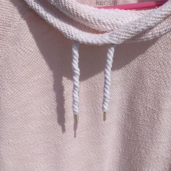 KENSIE Pink Expanded Tie Neck Adjustable Sleeve Slub Nubby Knit Size Small - Picture 5 of 8